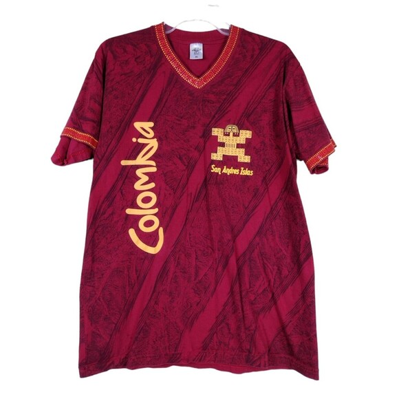 San Andres Island Columbia Souvenir Womens XL Tshirt Red V-Neck Short Sleeve - Picture 1 of 5